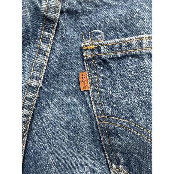 VTG 1970s SUPER HIGH-WAIST Levi's Orange Tab DARK INDIGO WASH Jeans Sz-24 Waist - Picture 4 of 7